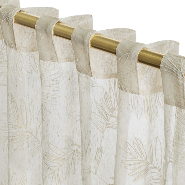 Sheer Leaf Rod Pocket/Back Tab Curtain Panel